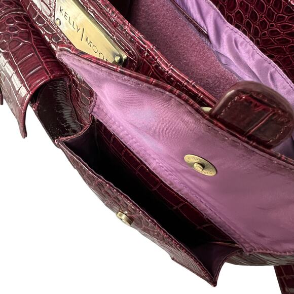 Kelly Moore Red Croc Embossed Patent Leather Classic Camera Bag - Picture 11 of 11